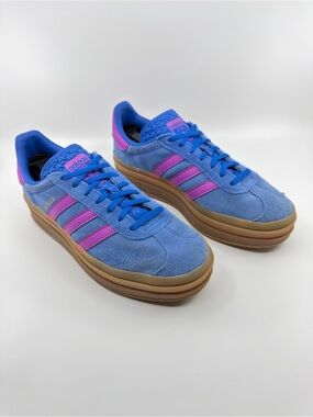 Adidas Gazelle Bold Lucid Blue/ Lucid Pink Color Way.  SZ 9.5 Women’s